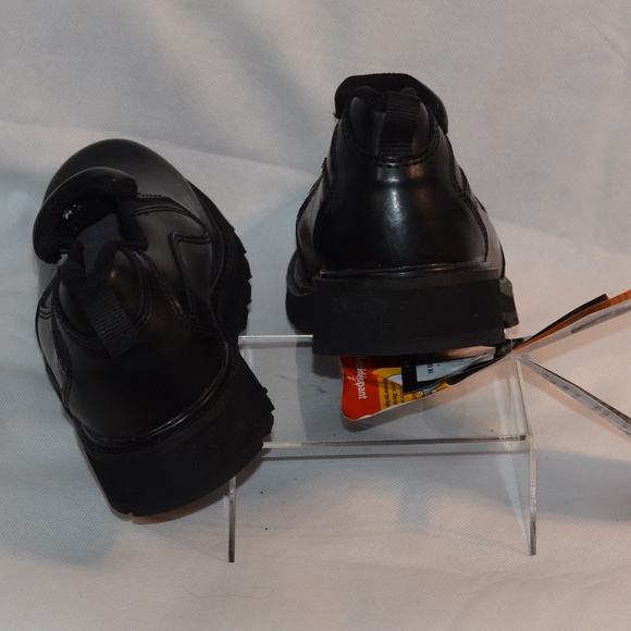 DAKOTA BLACK SLIP ON STEEL TOED Leather SHOES MENS SZ 8 NWT - Picture 6 of 7